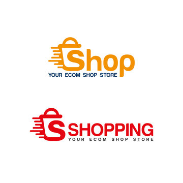 online shop logo | ecom shop logo template vector free stock design