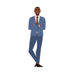 black businessman crossed arms