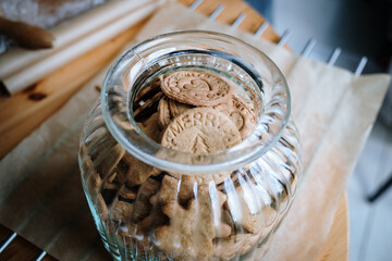 Homemade shortbread cookies. Christmas cookies. Gingerbreads.