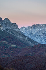 The Picos de Europa, a mountainous massif located in the north of Spain that belongs to the central part of the Cantabrian mountain range. . At present, the Picos de Europa National Park is the second