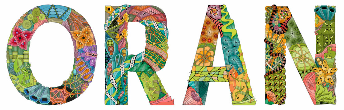 Oran is a major coastal city located in the north-west of Algeria. Vector decorative zentangle object for decoration