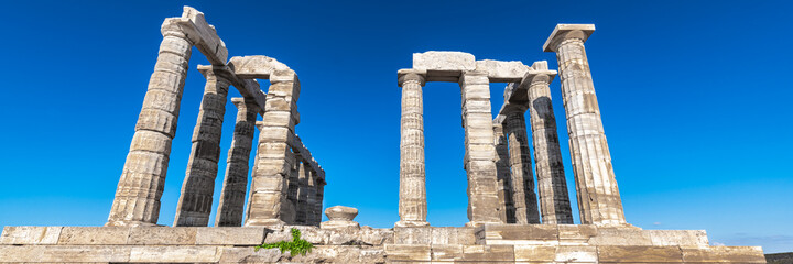 Panorama of the ancient temple of Poseidon