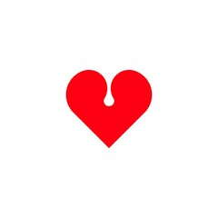 Heart shape with liquid. Vector logo template. vector illustration