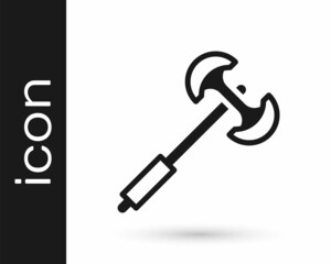 Black Medieval poleaxe icon isolated on white background. Vector