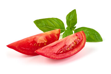 Plum tomatoes, Roma tomatoes, isolated on white background.