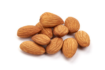 Almond. Almond nuts, close-up, isolated on a white background.