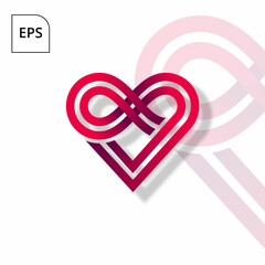 Logo design of a heart made from simple white lines.
