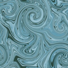 Seamless twirly swirly abstract liquid marble surface pattern design for print. High quality illustration. Trendy marbled fluid paint on water background. Funky expressive psychedelic swirl of paint.