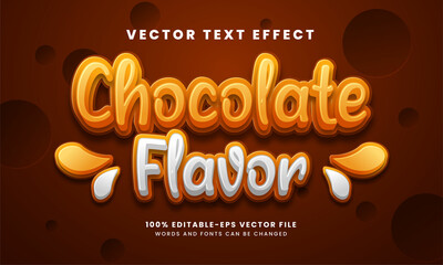 Chocolate flavor 3D editable text effect. Suitable for food product needs.