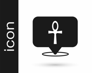 Black Cross ankh icon isolated on white background. Egyptian word for life or symbol of immortality. Vector