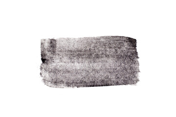 Black color watercolor handdrawing as square line brush on white paper background