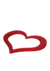 Red valentine heart. Three dimensional render.