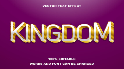 TEXT EFFECT EDITABLE KINGDOM WHITE AND GOLD