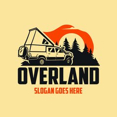 Overland camper truck logo. Ready made overland camper truck logo related business