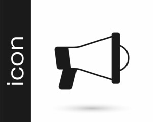 Black Megaphone icon isolated on white background. Speaker sign. Vector