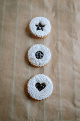 Homemade shortbread cookies. Christmas cookies. Gingerbreads.