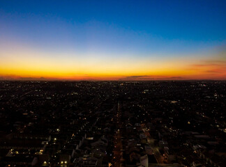 sunset over the city