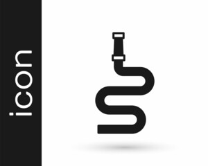 Black Fire hose reel icon isolated on white background. Vector