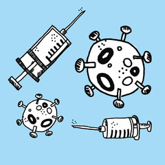 illustration covid virus vaccine