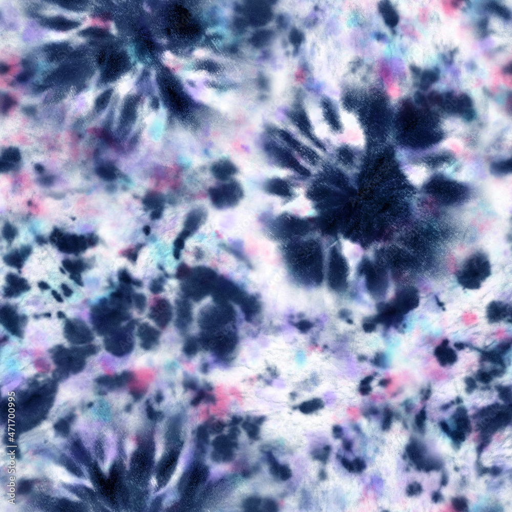 Poster Tie dye shibori seamless pattern. Abstract texture.