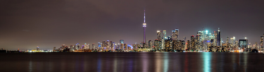 Fototapeta na wymiar Toronto Financial District night landscape cityscape