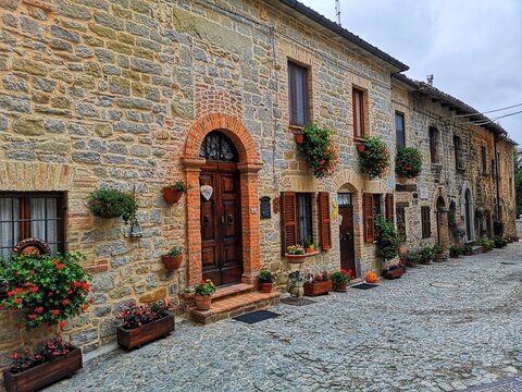 glimpses of the town of Montemonaco, Ascoli Piceno, Italy