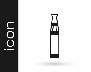 Black Electronic cigarette icon isolated on white background. Vape smoking tool. Vaporizer Device. Vector