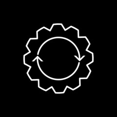 Gear line icon isolated on dark background