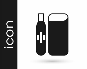 Black Electronic cigarette icon isolated on white background. Vape smoking tool. Vaporizer Device. Vector