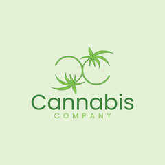 Minimal cannabis leaf CC letter logo vector. Perfect for cannabis leaf business use, environmental, health and related to cannabis leaf.