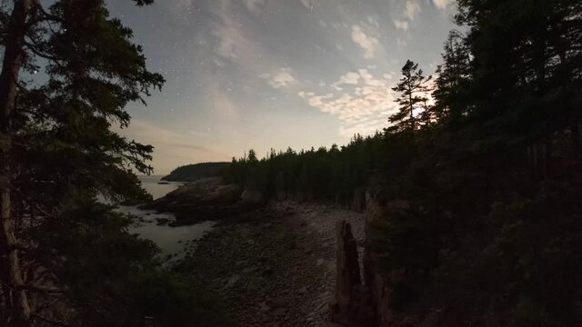 Monument Cove Milky Way Time Lapse at Acadia National Park in Maine