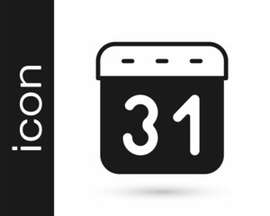 Black Calendar icon isolated on white background. Event reminder symbol. Vector