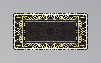 gold frame on wall in mandala style.