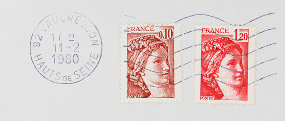 briefmarke stamp vintage retro alt old gestempelt used frankiert cancel papier paper kopf head...