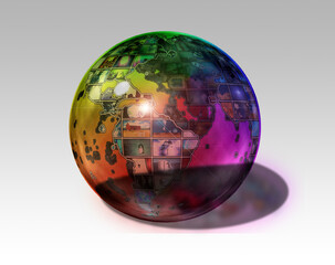 Planet Earth. Glass sphere