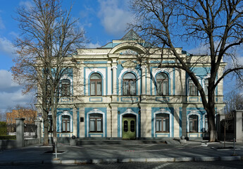 Old building facade in Kyiv Ukraine