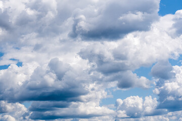 white clouds and blue sky, background.
