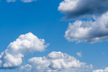 white clouds and blue sky, background.