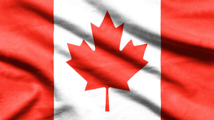 Flag of Canada on wavy fabric.