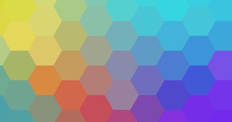 Best wallpaper for interior decoration. Design for T shirt, bed sheet, sari, table cloth, curtain and fabric print. 3d Textile art. Fashion design. Web background. Landing page. Colorful hexagons.