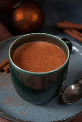 Salep. Turkish traditional drink with cinnamon