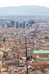 View of Naples from Vomero. Spaccanapoli street and business district in the background.