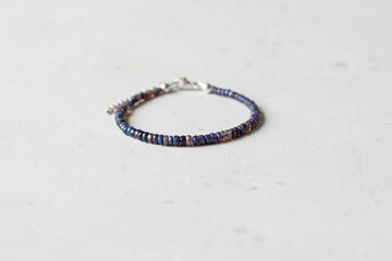 Black fire opal bracelet. Bracelet made of stones on hand from natural stone Black Fire opal....