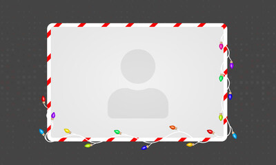 Christmas Facecam or webcam overlay design with colorful Christmas lights