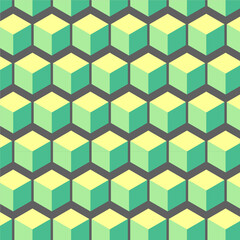 Coube or box colorful pattern. Geometrical,  modern , seamless. Paper product design. Box decoration. Hexagons texture