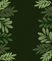 Obraz premium leaves frame design