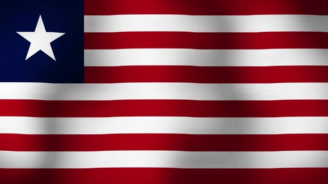 Flag of Liberia Close Up Animation Loops