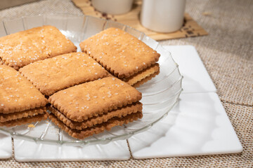 Fototapeta na wymiar Stack of biscuits