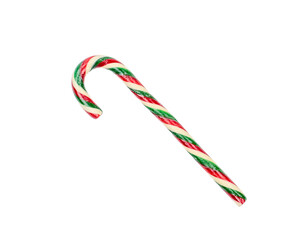 Santa's candy cane isolated on a white background.