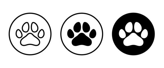 paw print icon, Cat pawprint. Animal tracks logo. Animal footprint icons button, vector, sign, symbol, logo, illustration, editable stroke, flat design style isolated on white linear pictogram